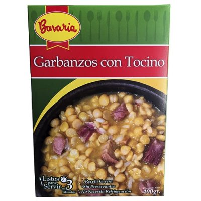Garbanzos con Tocino Listos 400 Gr.